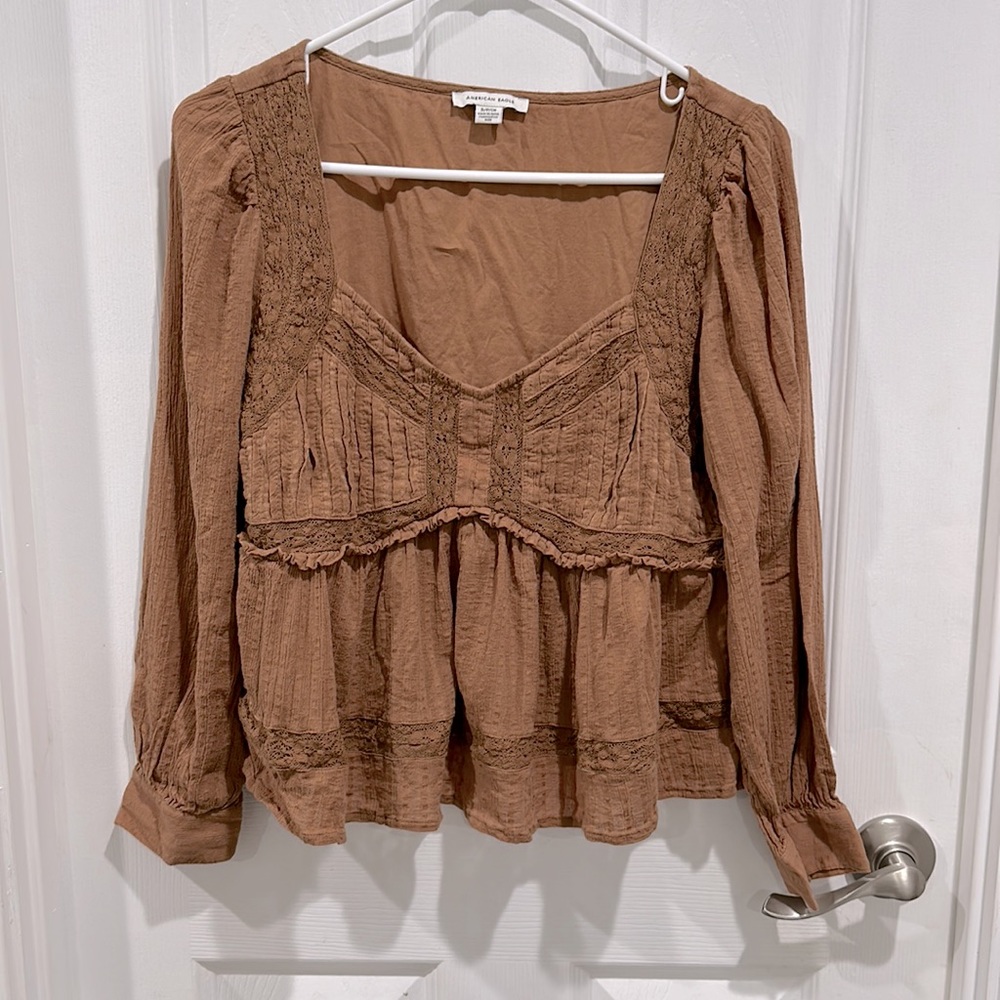 American Eagle ruffle long sleeve